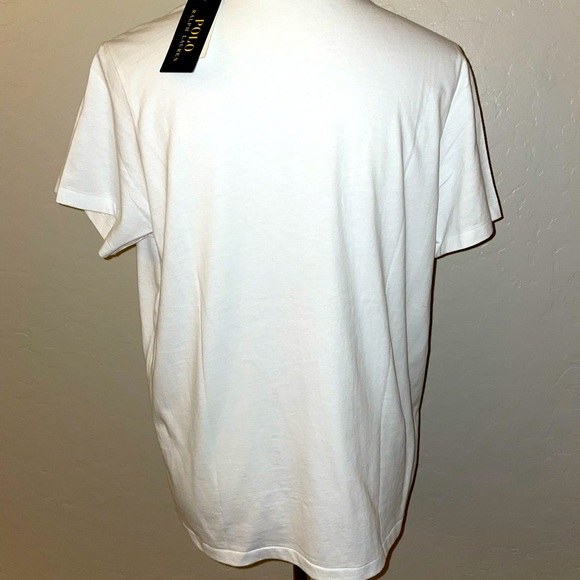 New! Polo Ralph Lauren Cotton V Neck Pony Logo T Shirt Classic White XL🤍 - Picture 9 of 13